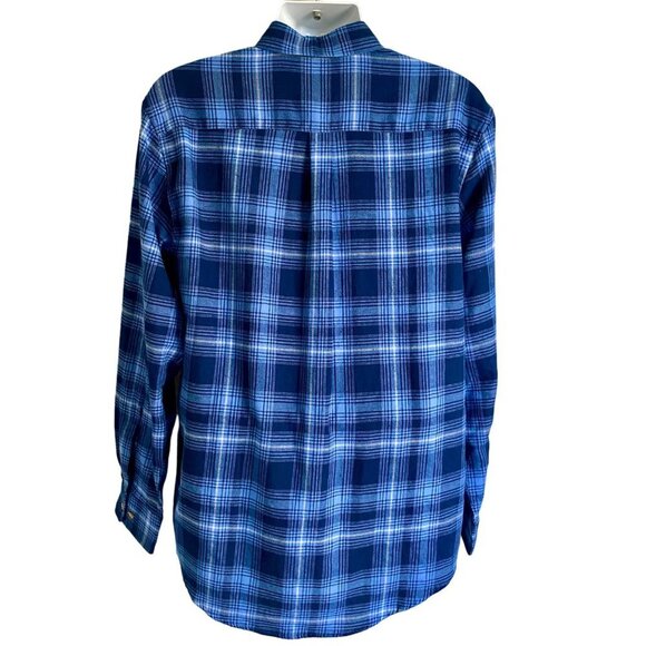 Tackle & Tides Blue Plaid Cotton Flannel Shirt Men's Large NEW - Picture 5 of 11